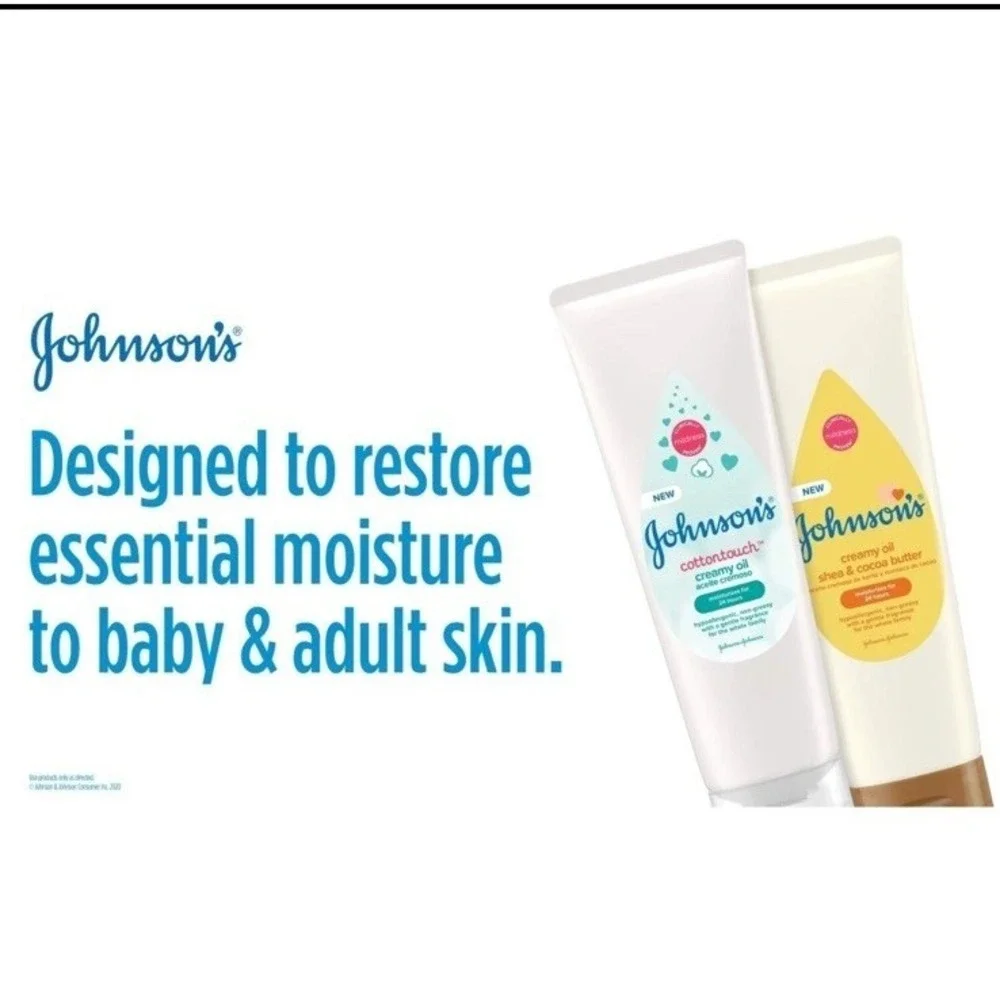Johnson's Creamy Oil for Baby, Moisturizing Body Lotion with Shea & Cocoa Butter